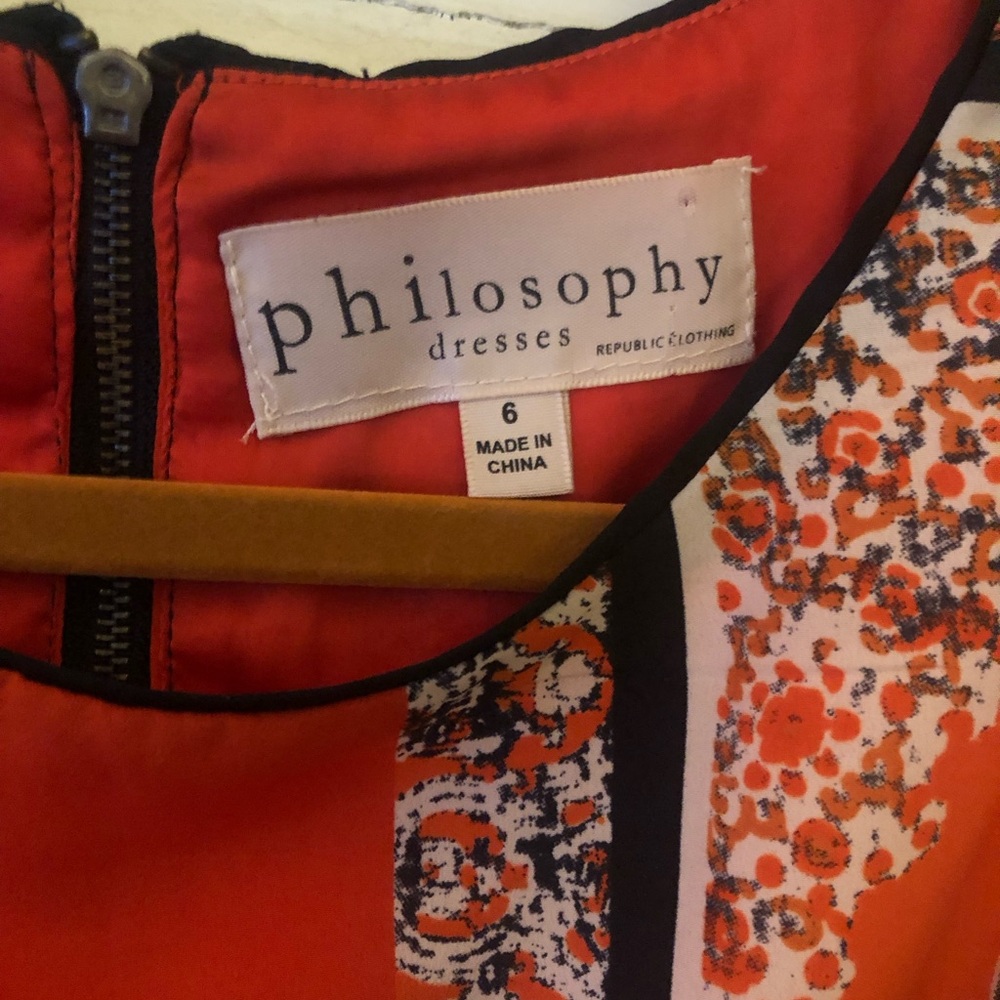 Philosophy Vibrant Orange Patterned Mini Dress - image 4